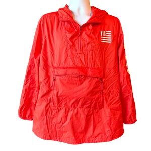 The North Face USA WindWall‎ Pullover Orange Hooded Anorak Jacket Women's Large